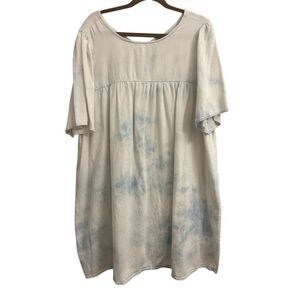 Old Navy Tie dye Chambray Flare Sleeve Dress size XL boho beach relaxed